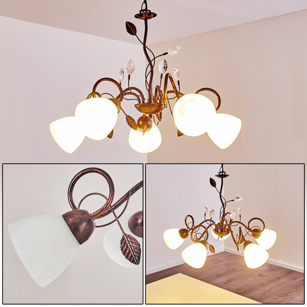 Peccia Hängeleuchte Rostfarben, 5-flammig main product photo