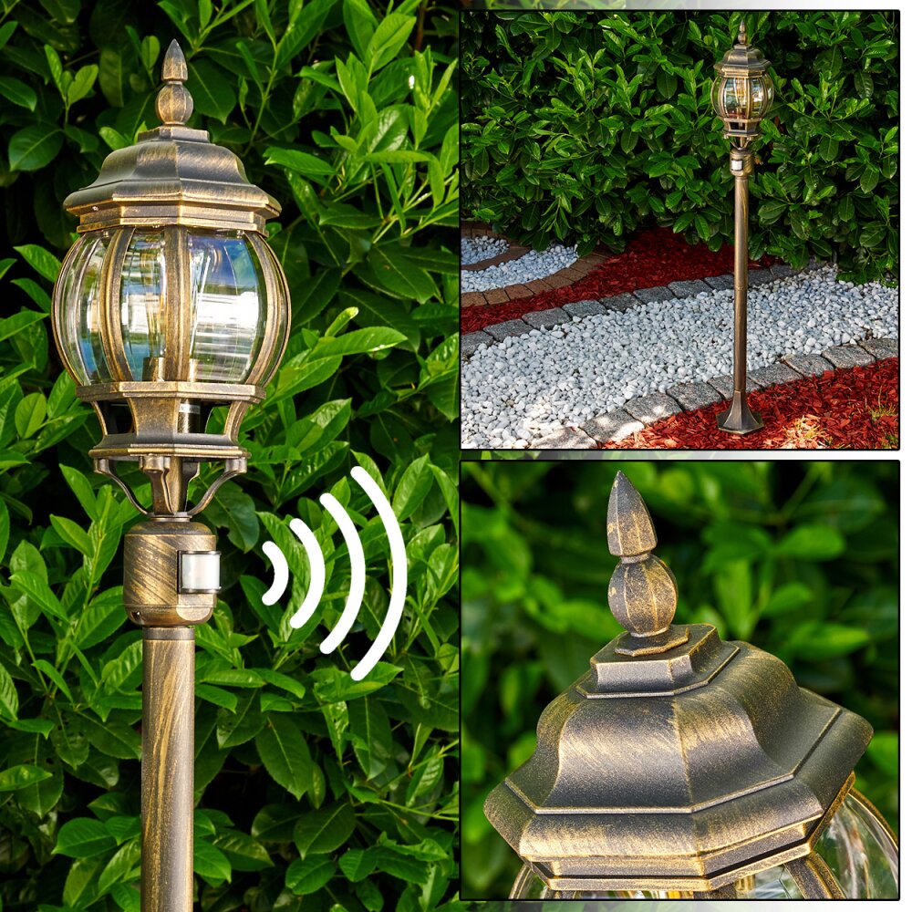 Lentua Außenstehleuchte Braun, Gold, 1-flammig, Bewegungsmelder main product photo