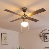 Valletta Deckenventilator Chrom, Silber, Weiß, 1-flammig