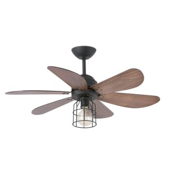 Faro Barcelona Chicago Deckenventilator mit Licht Schwarz, 1-flammig