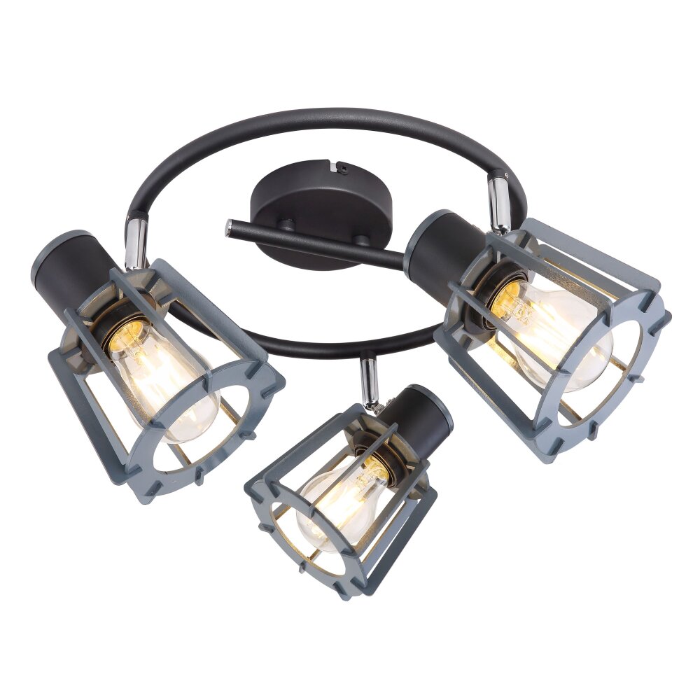 Globo MAHA Strahler Schwarz, 3-flammig main product photo