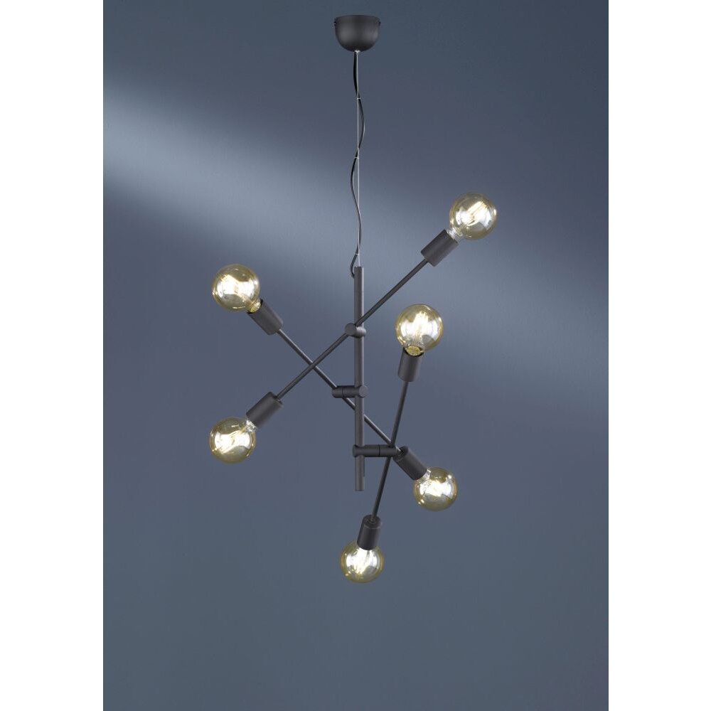 Trio Leuchten CROSS Hängeleuchte Schwarz, 6-flammig main product photo