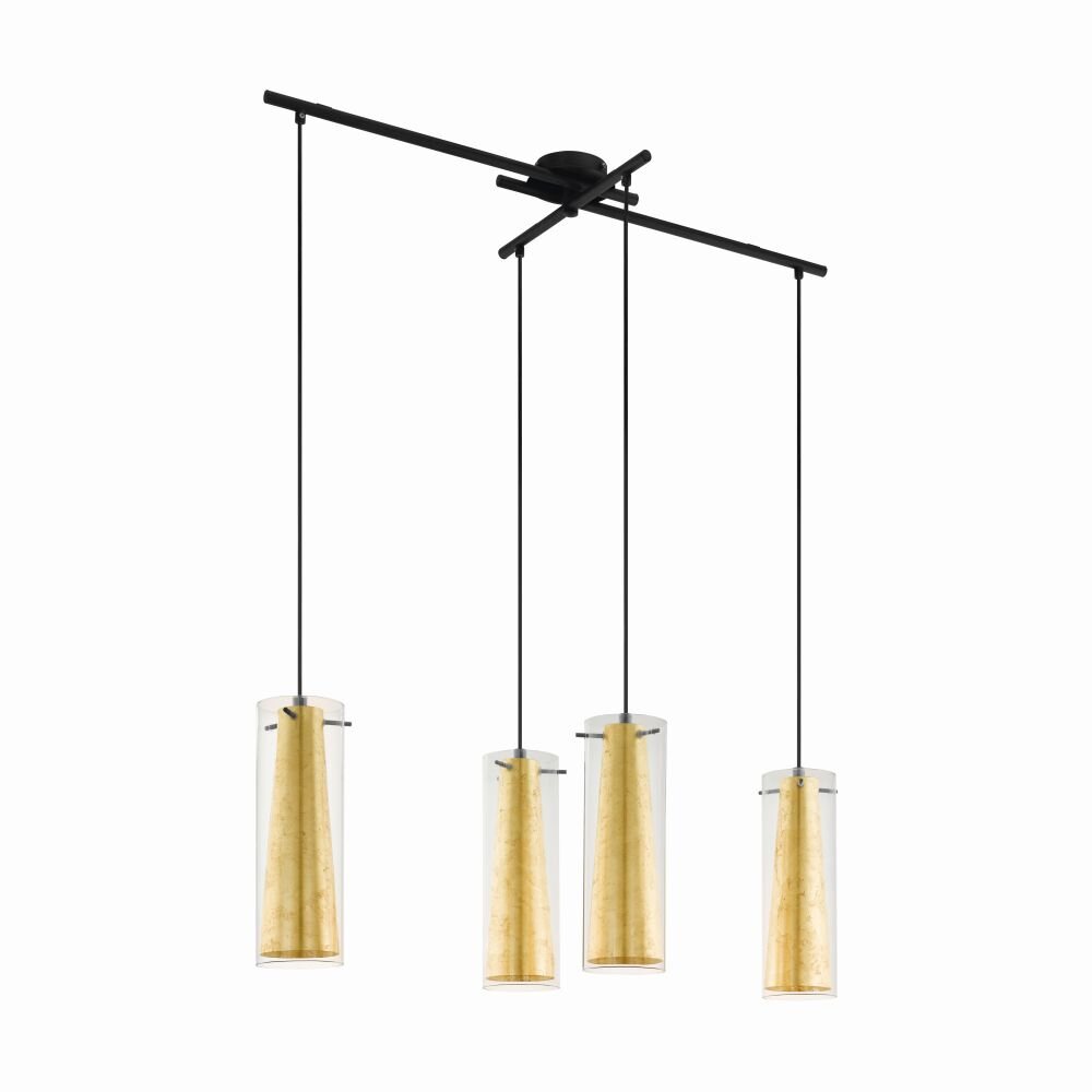Eglo PINTO GOLD Hängeleuchte Schwarz, 4-flammig main product photo