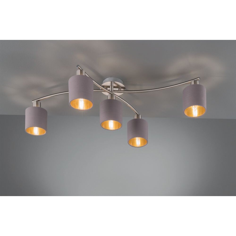 Trio Leuchten GARDA Deckenleuchte Nickel-Matt, 5-flammig main product photo