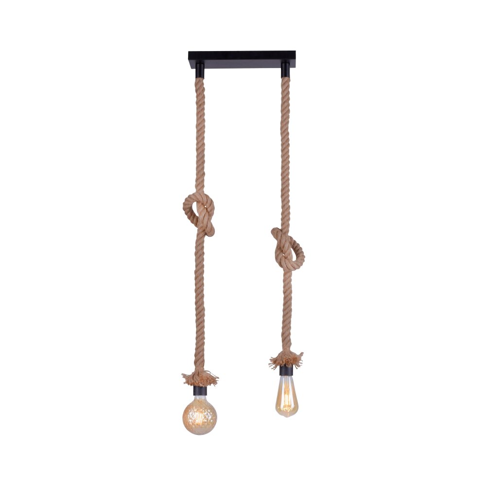 Leuchten Direkt ROPE Pendelleuchte Braun, Schwarz, 2-flammig main product photo