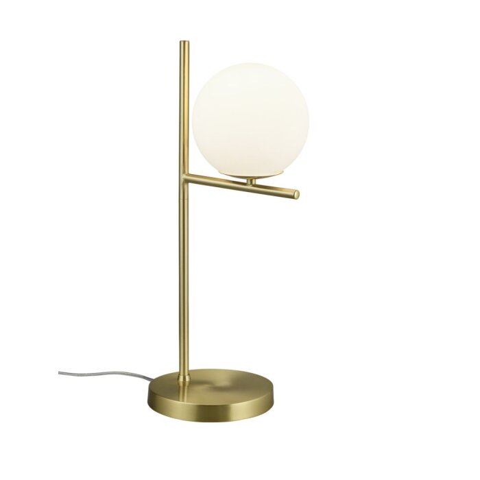 Trio Leuchten Wandlamp Pure 202000108, metaal messing mat, glas wit, excl. 1x E14