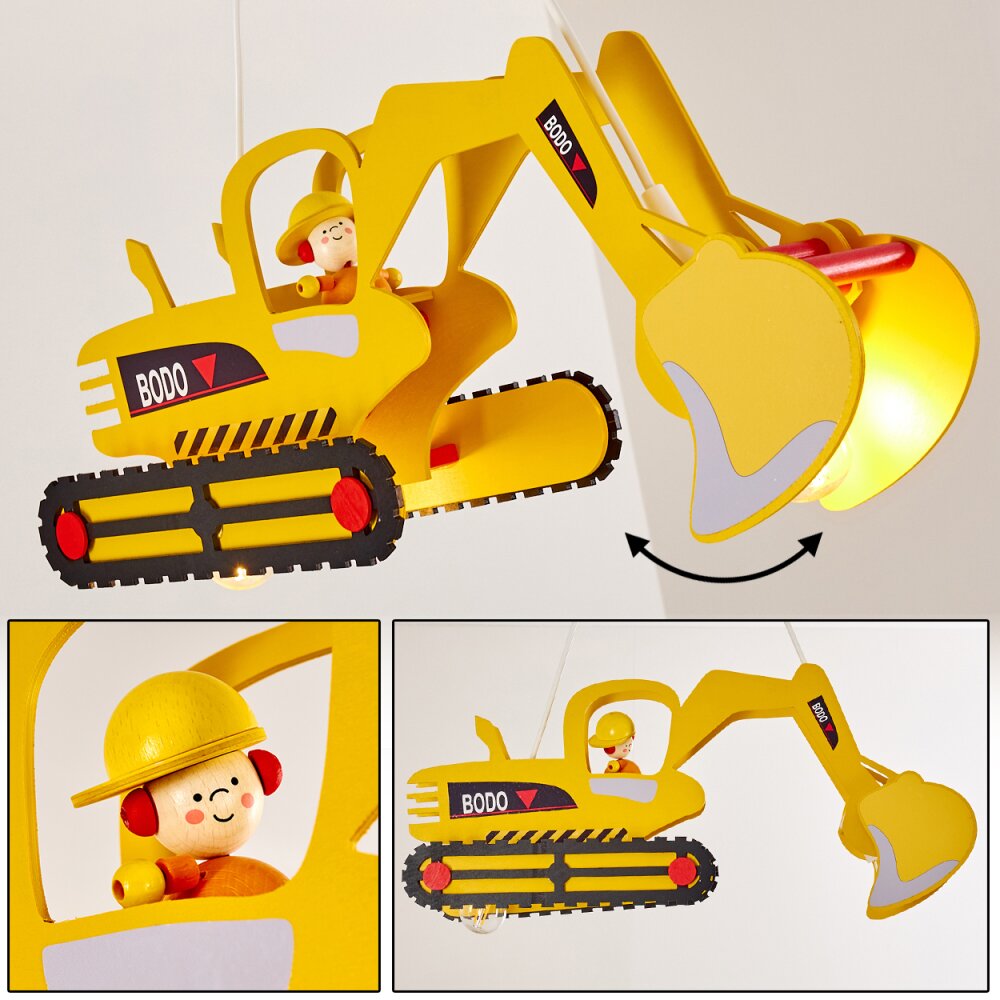 Bagger Pendelleuchte Gelb, 2-flammig main product photo