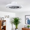 Petrovac Deckenventilator LED Chrom, Weiß, 1-flammig, Fernbedienung