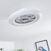 Petrovac Deckenventilator LED Chrom, Weiß, 1-flammig, Fernbedienung