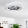 Petrovac Deckenventilator LED Chrom, Weiß, 1-flammig, Fernbedienung