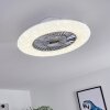 Petrovac Deckenventilator LED Chrom, Weiß, 1-flammig, Fernbedienung