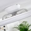 Petrovac Deckenventilator LED Chrom, Weiß, 1-flammig, Fernbedienung