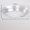 Mirabeau Deckenleuchte LED Aluminium, 2-flammig, Fernbedienung, Farbwechsler