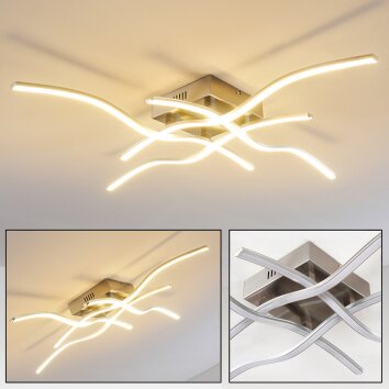 Kosola Deckenleuchte LED Nickel-Matt, 4-flammig