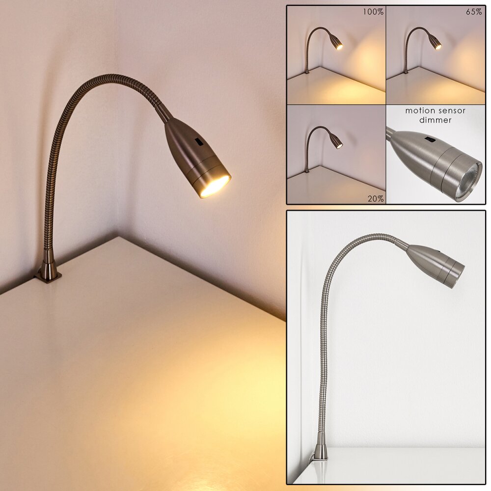 Alsea Bettleuchte LED Nickel-Matt, 1-flammig, Bewegungsmelder main product photo