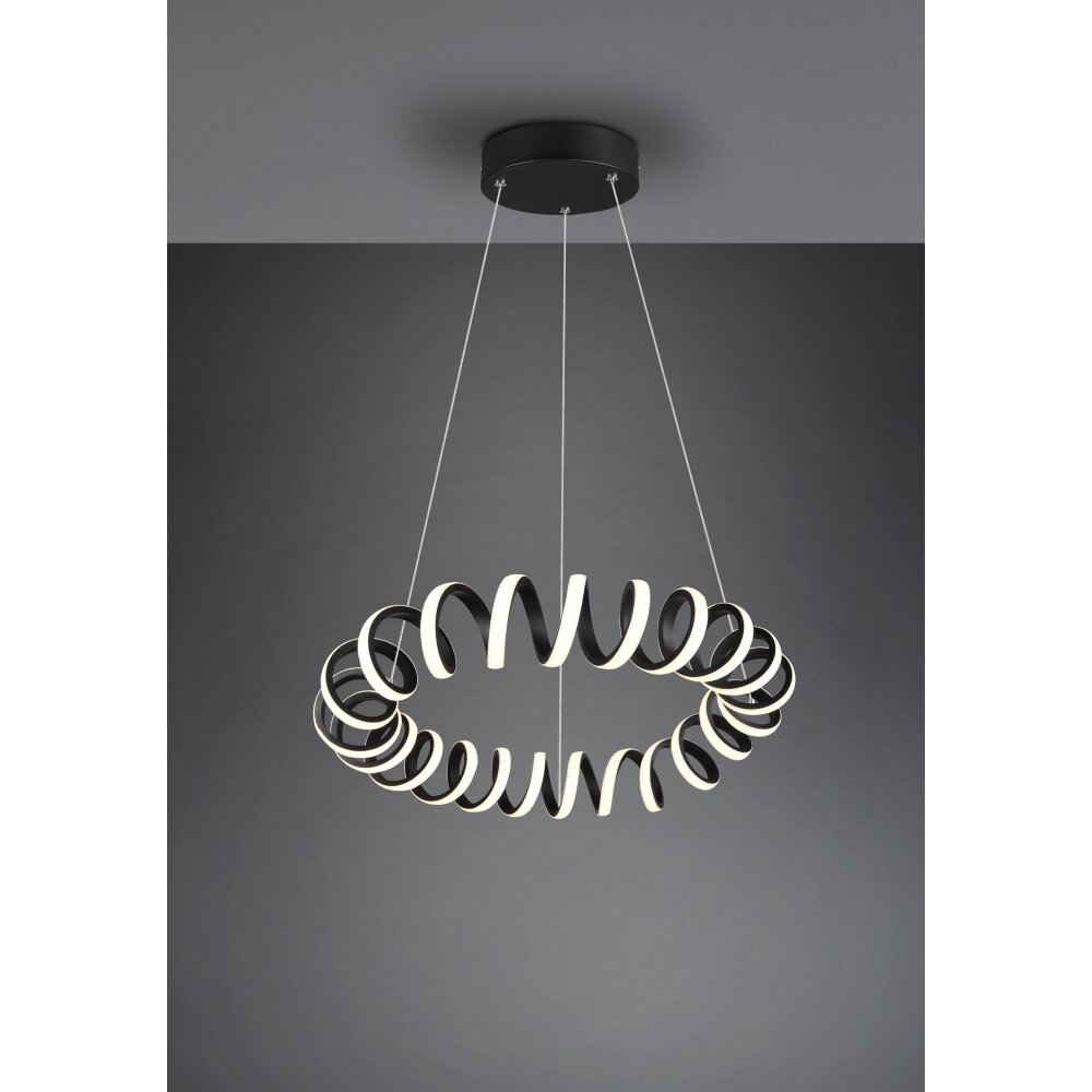 Trio Leuchten Curl Pendelleuchte LED Schwarz, 1-flammig main product photo