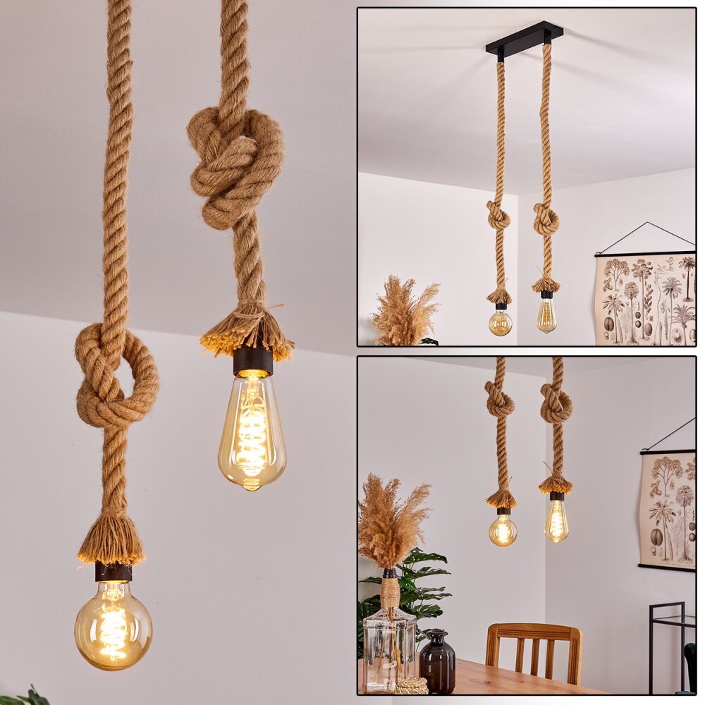 Etowah Hängeleuchte Braun, Schwarz, 2-flammig main product photo