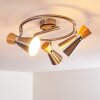 Pulau Deckenleuchte Holz hell, Nickel-Matt, 3-flammig