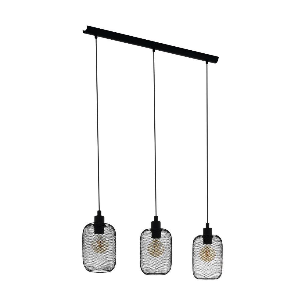 Eglo Leuchten WRINGTON Hängeleuchte Schwarz, 3-flammig main product photo