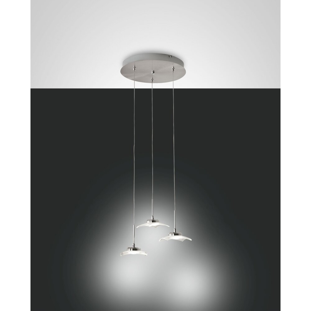 Fabas Luce Desus Pendelleuchte LED Nickel-Matt, 3-flammig main product photo