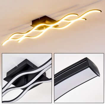 Flow Deckenleuchte LED Schwarz, 2-flammig