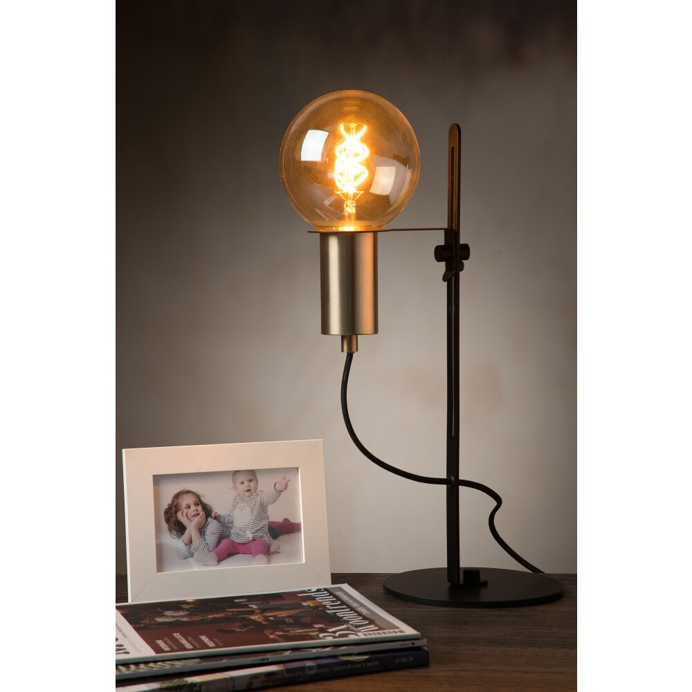 Lucide MALCOLM Tischlampe Schwarz, 1-flammig main product photo