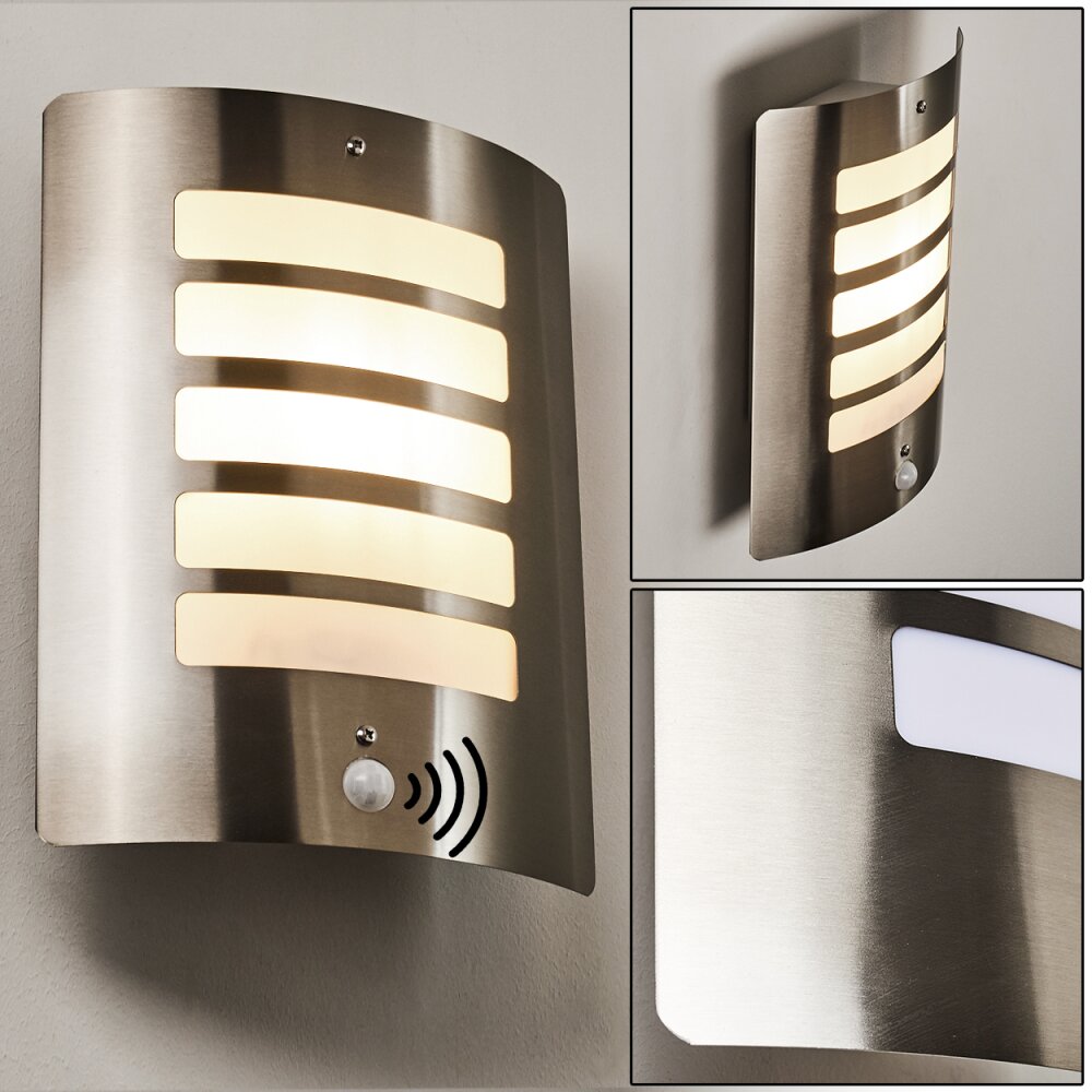 Alslev Außenwandleuchte Edelstahl, 1-flammig, Bewegungsmelder main product photo