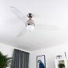 Varazze Deckenventilator Nickel-Matt, Transparent, Klar, 1-flammig, Fernbedienung