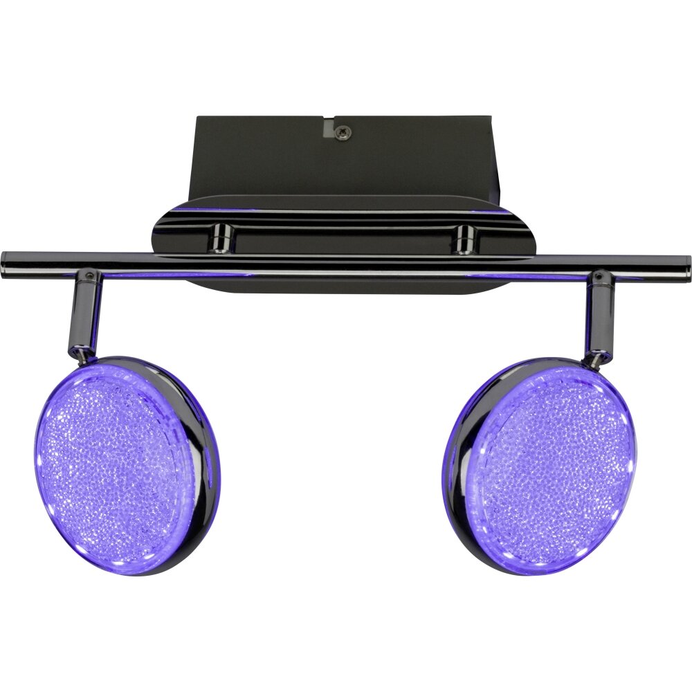 Brilliant Leuchten Cassy Deckenspot LED Chrom, 2-flammig, Fernbedienung, Farbwechsler main product photo