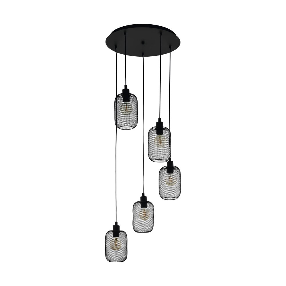 Eglo Leuchten WRINGTON Hängeleuchte Schwarz, 5-flammig main product photo