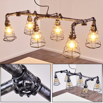 Arvika Pendelleuchte Silber, 6-flammig