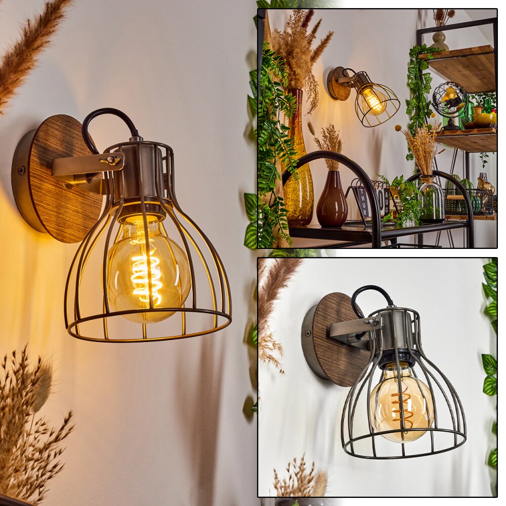 Bitterroot Wandleuchte Braun, Holz dunkel, 1-flammig main product photo