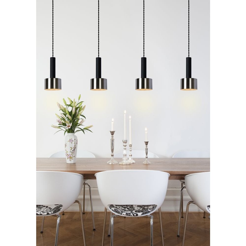 Lucide TEUN Pendelleuchte Schwarz, 4-flammig main product photo