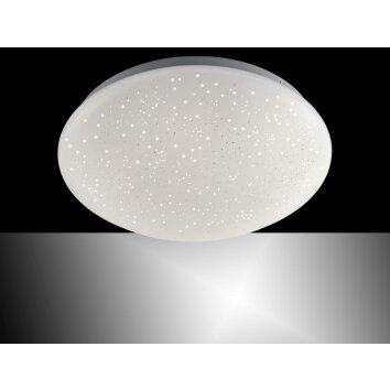 Leuchten Direkt SKYLER Deckenleuchte LED Stahl gebürstet, Weiß, 1-flammig, Fernbedienung, Farbwechsler