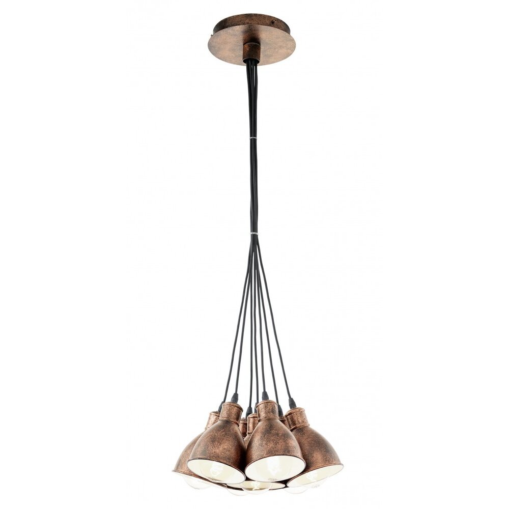 Eglo PRIDDY 1 Pendelleuchte Dunkelbraun, Kupferfarben, 7-flammig main product photo