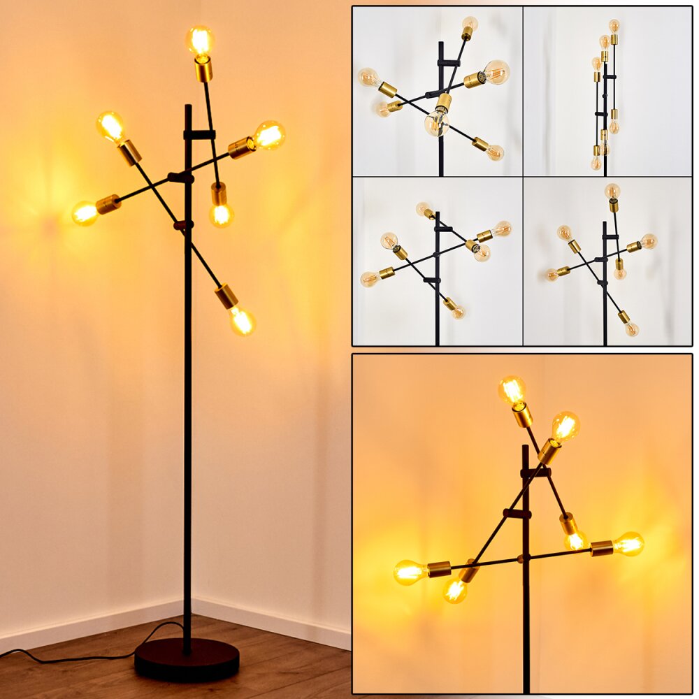 Coppet Stehleuchte Schwarz-Gold, 6-flammig main product photo