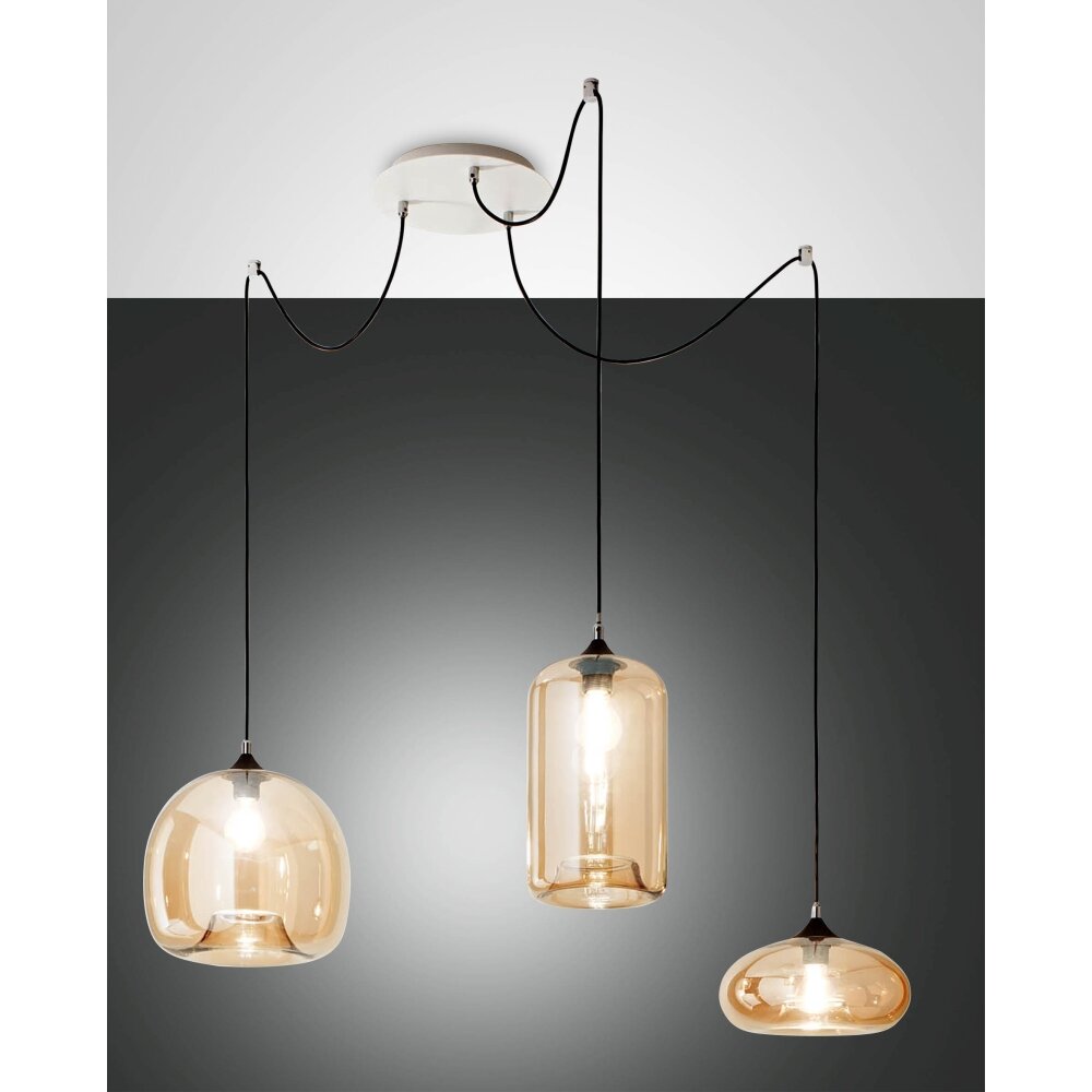 Fabas Luce Fiona Pendelleuchten Weiß, 3-flammig main product photo