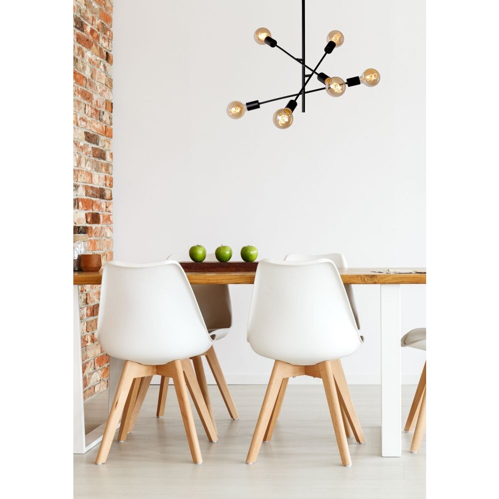 Lucide LESTER Deckenleuchte Schwarz, 6-flammig main product photo