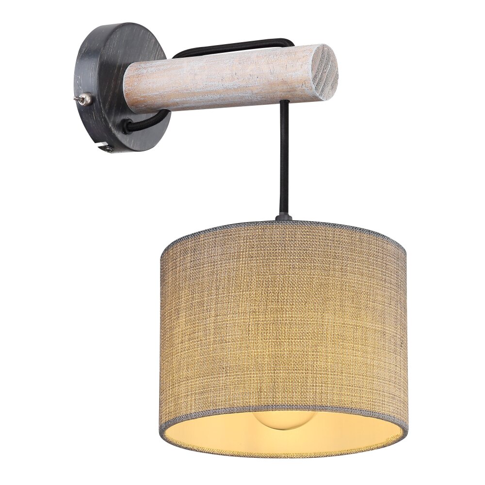 ROGER Globo Wandleuchte Grau, Schwarz, 1-flammig main product photo