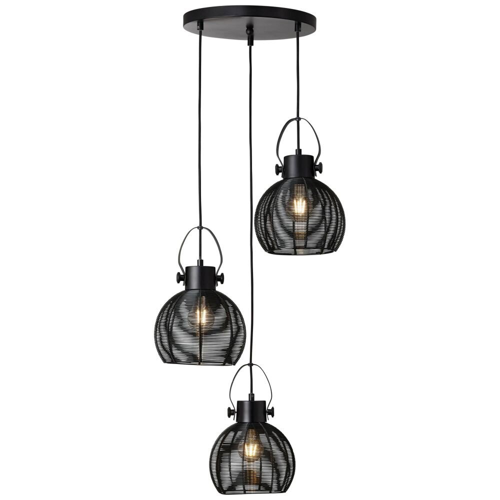 Brilliant Leuchten Sambo Pendelleuchte Schwarz, 3-flammig main product photo