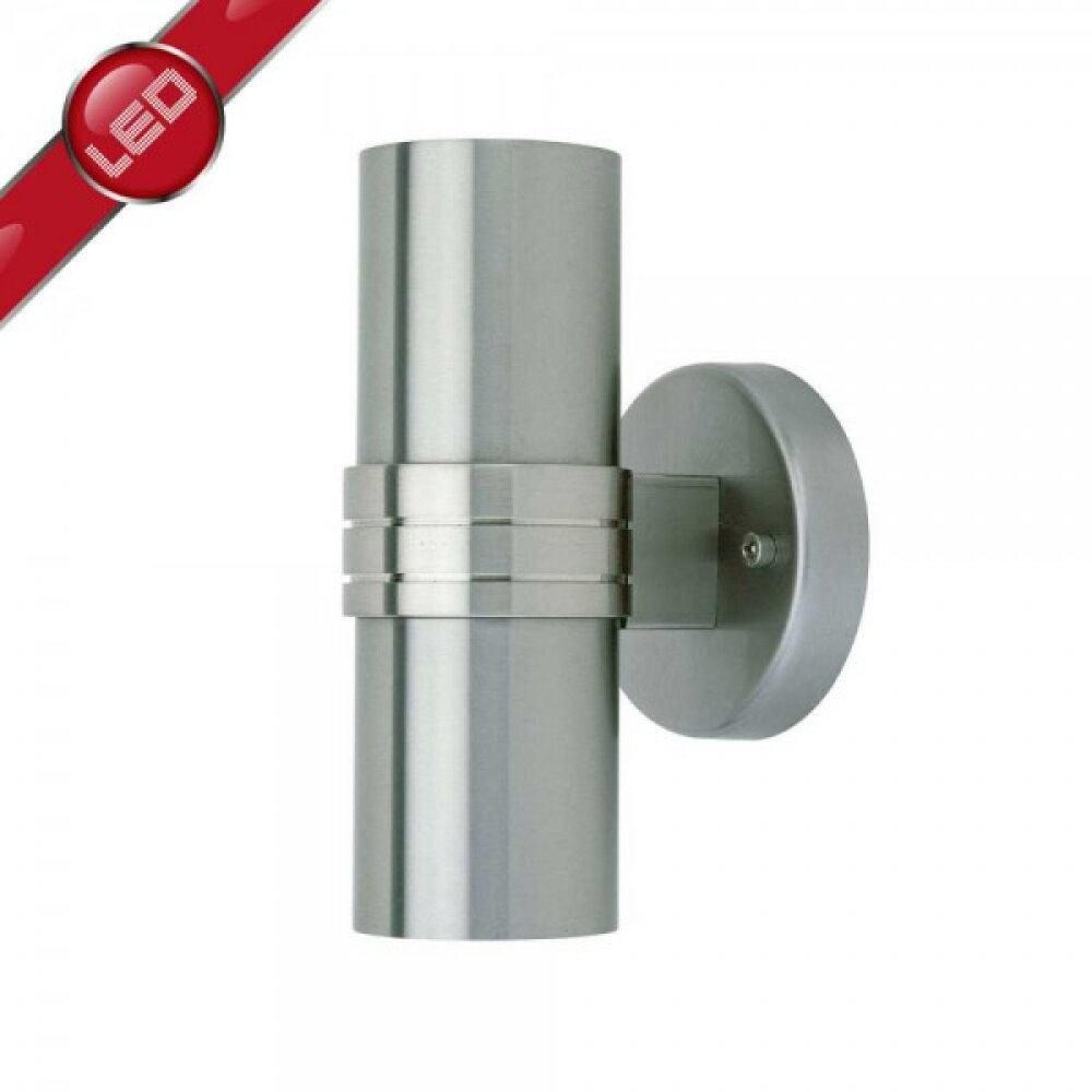 Brilliant Leuchten Hanni Außenwandleuchte Edelstahl, 2-flammig main product photo