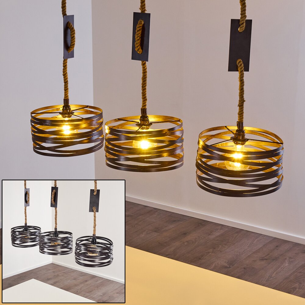 Macatawa Pendelleuchte Braun, Schwarz, 3-flammig main product photo