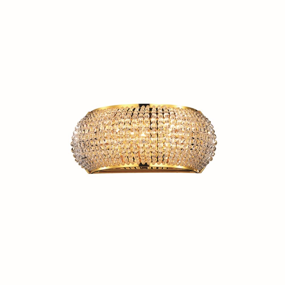 Ideal Lux PASHA Wandleuchte Gold, Kristalloptik, 3-flammig main product photo
