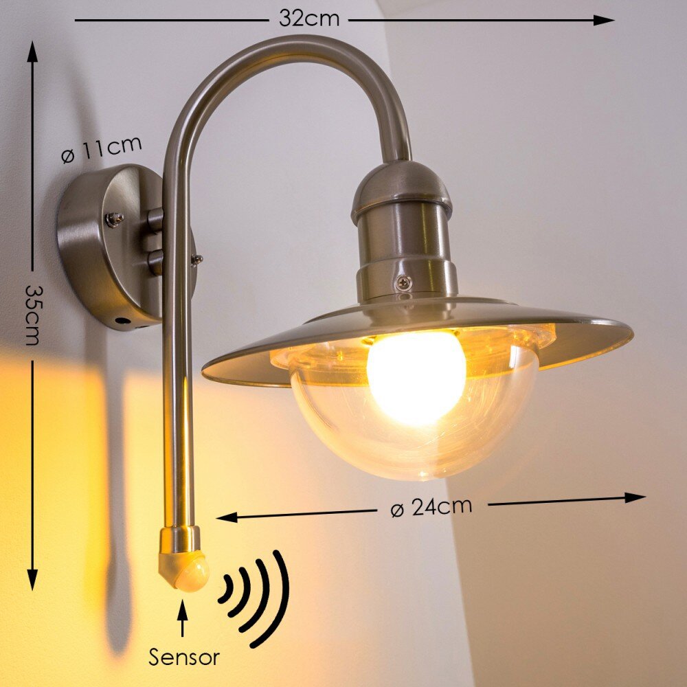 Elima Außenwandleuchte Edelstahl H168043 | lampe.de