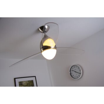 Globo PREMIER Ventilator Edelstahl, Nickel-Matt, 2-flammig