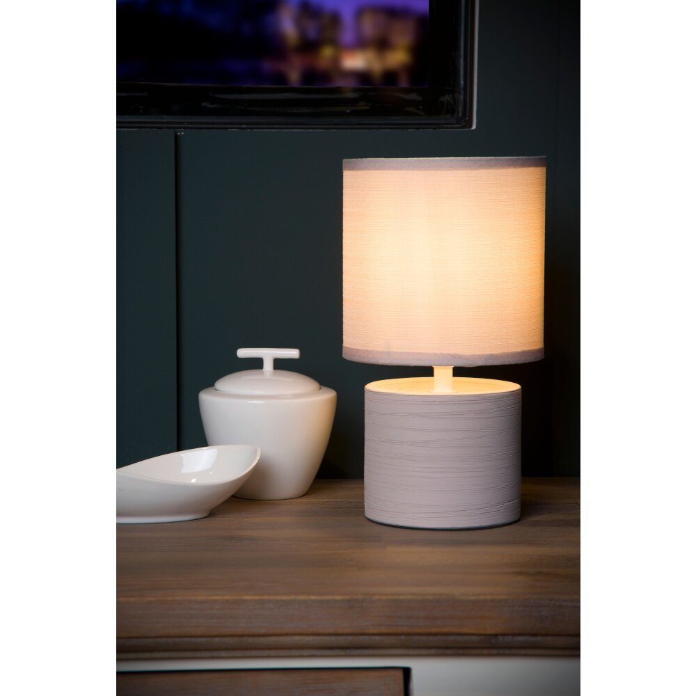Lucide GREASBY Tischlampe Beige, 1-flammig main product photo
