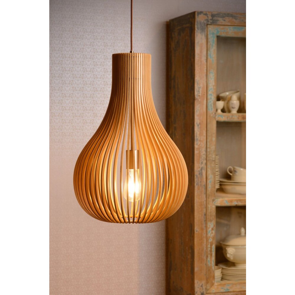 Lucide BODO Hängeleuchte Braun, 1-flammig main product photo