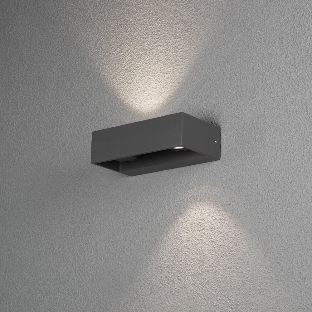 Konstsmide Leuchten Monza Außenwandleuchte LED Schwarz, 2-flammig main product photo