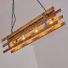 Mallard Pendelleuchte Holz hell, Silber, 4-flammig