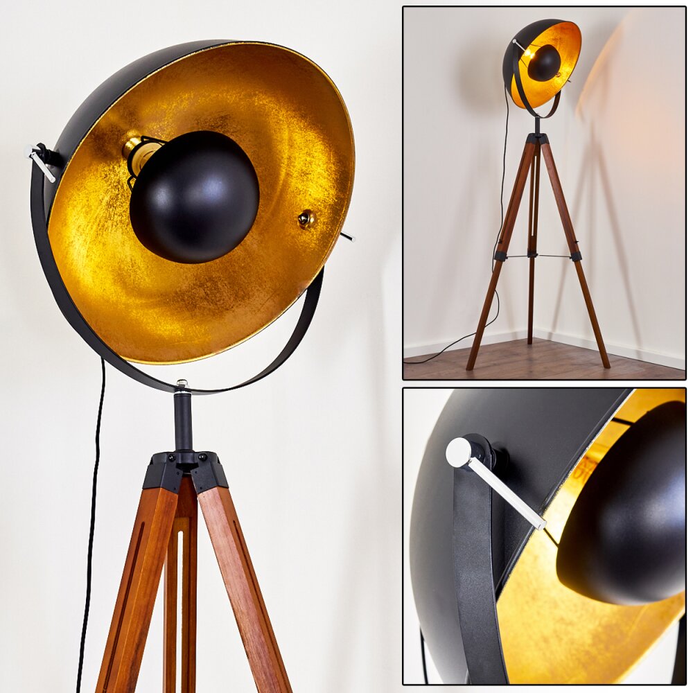 Jupiter Stehleuchte Braun, Holz dunkel, Schwarz, 1-flammig main product photo